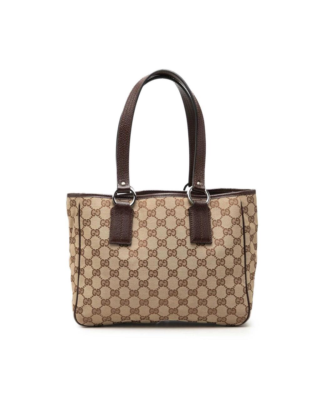 Gucci Gg Canvas Tote Pre-Loved Beige #359937G49B